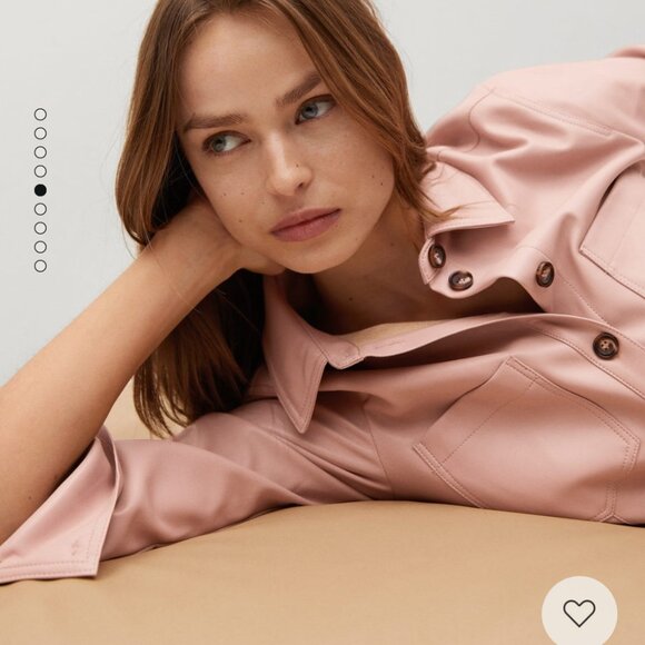 Mango Pastel Pink Faux Leather Shirt - Picture 3 of 5